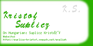 kristof suplicz business card